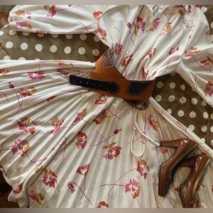 Vintage Vera Wide Leather Statement Belt Studded Western Boho M